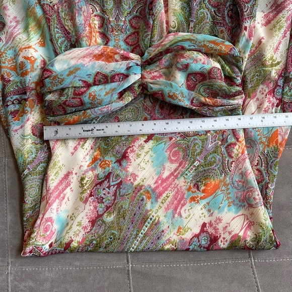 S.L. Fashions Gray and Pink Asymmetrical Strapless Sundress - Picture 8 of 10